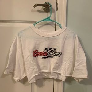 coors light vintage crop tee
